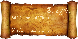 Büttner Ákos névjegykártya